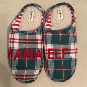 Mama elf Christmas slippers